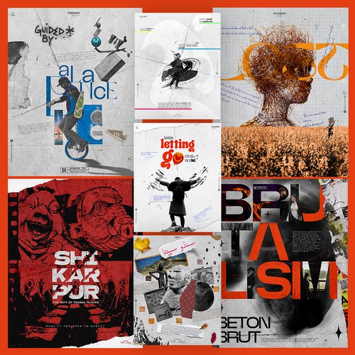 Typographic Monochromatic Poster Art