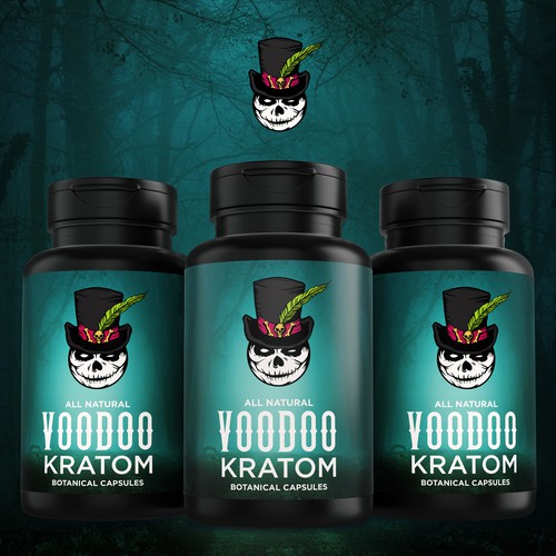 Voodoo Kratom label design