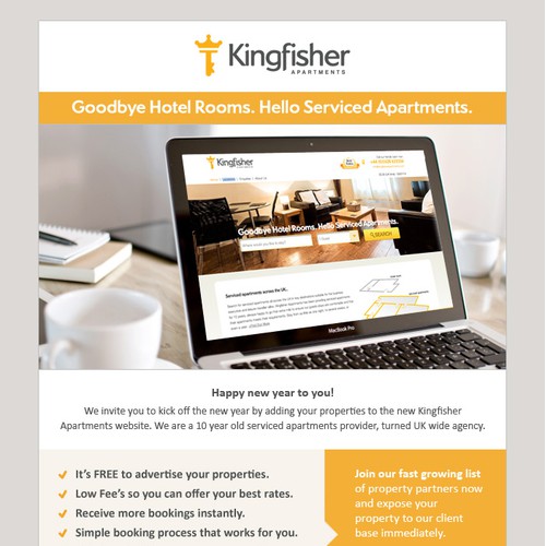 Newsletter design for Apartment Booking Agency