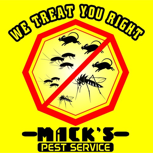Create a fresh, new logo and look for Mack's, a pest control company in the U.S.A.