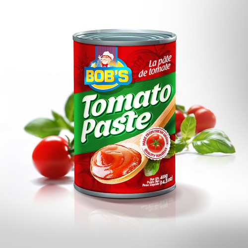 Bob's Tomato Paste Label Design