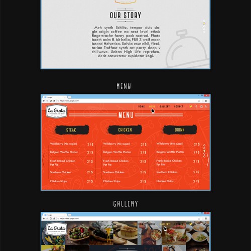 Restaurant website design `