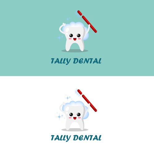 Playful logo concept for kids dental clinic. 