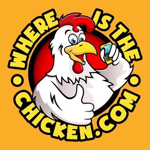 Cartoon Mascot Chicken for WhereIsTheChicken.com