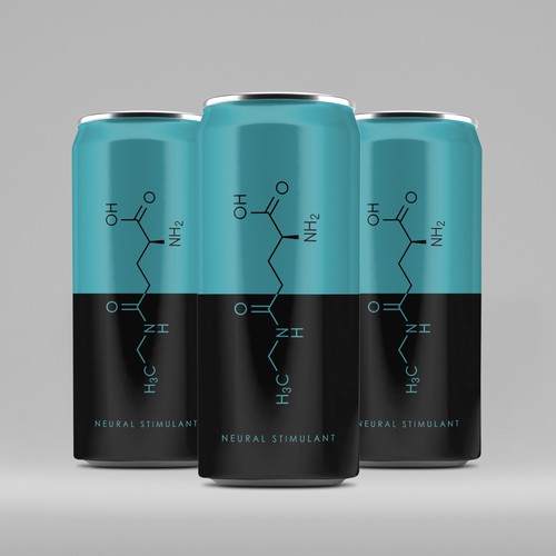 Design a functional, minimalist and futuristic energy drink