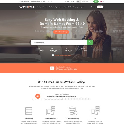 Redesign- Pickaweb.co.uk Web Hosting & Domains
