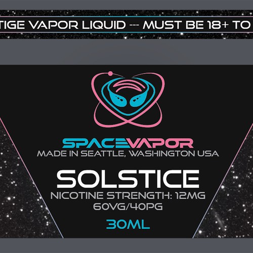 Space Vapor E-Juice Label Design