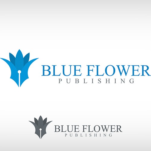 Challenge! Make an exciting logo out of a floral subject for Blue Flower Publishing