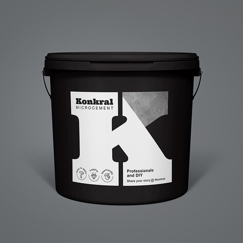 Microcement paint bucket packaging 