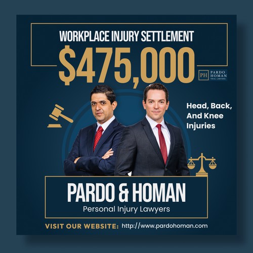 Linkedin post design for workplace injury settlement lawyers