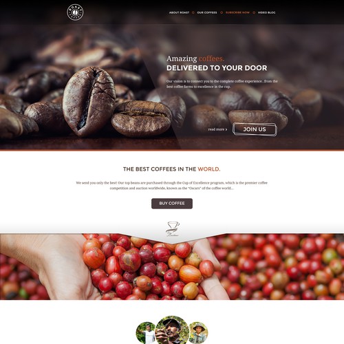 Design website for new global coffee company "Roast.com"