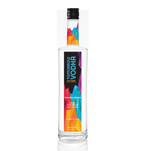 Vodka label with mineral theme