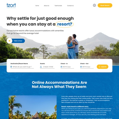 Looking for a Fresh Travel and Resort Style Web Design