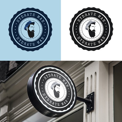 Badge style logo for men's cosmetics brand