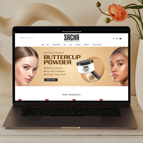 Website slider banner for a new launching cosmetic product