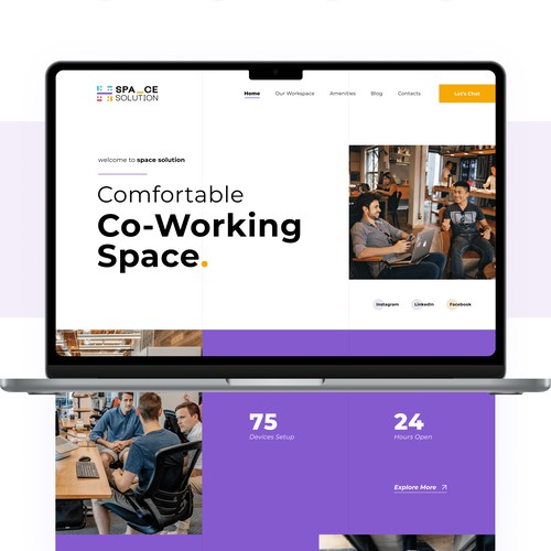 Comfortable Co-Working Space Website Design