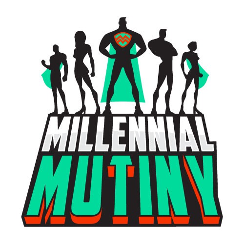 Create a superhero logo for millennial community
