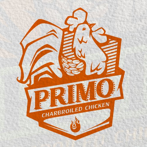 Primo - Hipster Modern Fun emblem needed for charbroiled chicken fast casual restaurant