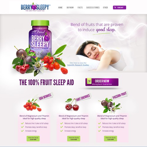 Design Dynamic eCommerce Site for BerrySleepy.com - The 100% Fruit Sleep Aid