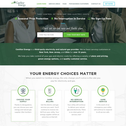 Landing Page Wanted For Electricity and Gas Customers - Will Lead to Six More Landing Pages!