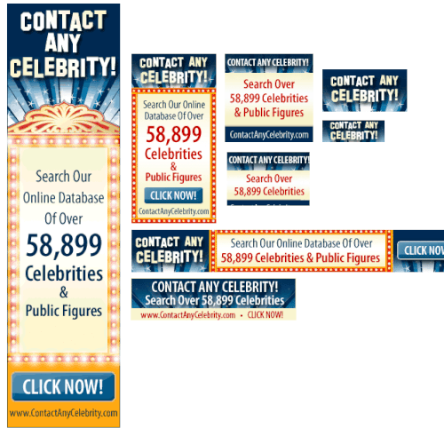 Web ads for Contact Any Celebrity