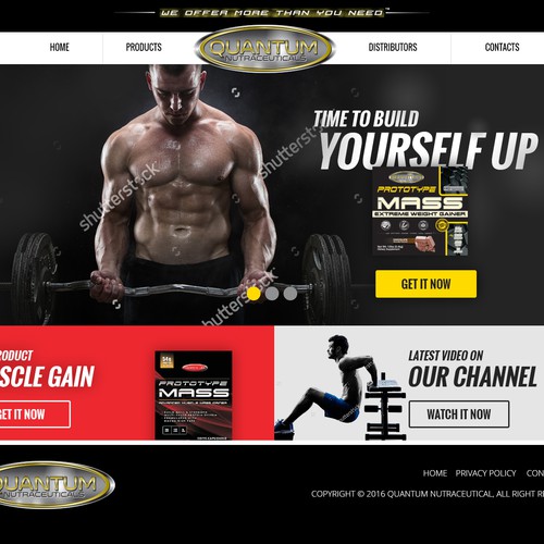 Masculine website for muscle supplement