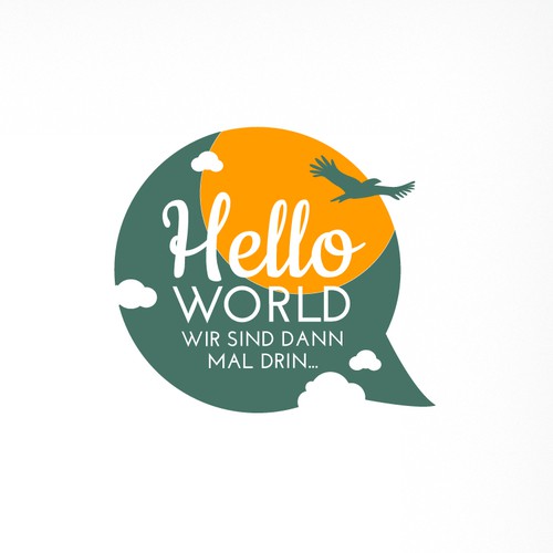 Logo HELLO WORLD, WIR SIND DANN MAL DRIN...
