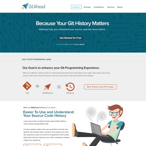 WordPress Landing Page for GitAhead