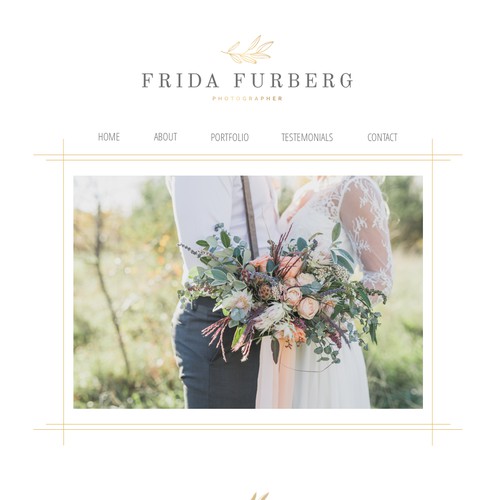 Classic design for a bohemian wedding photographer.