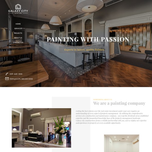 Luxury landing page for painting company