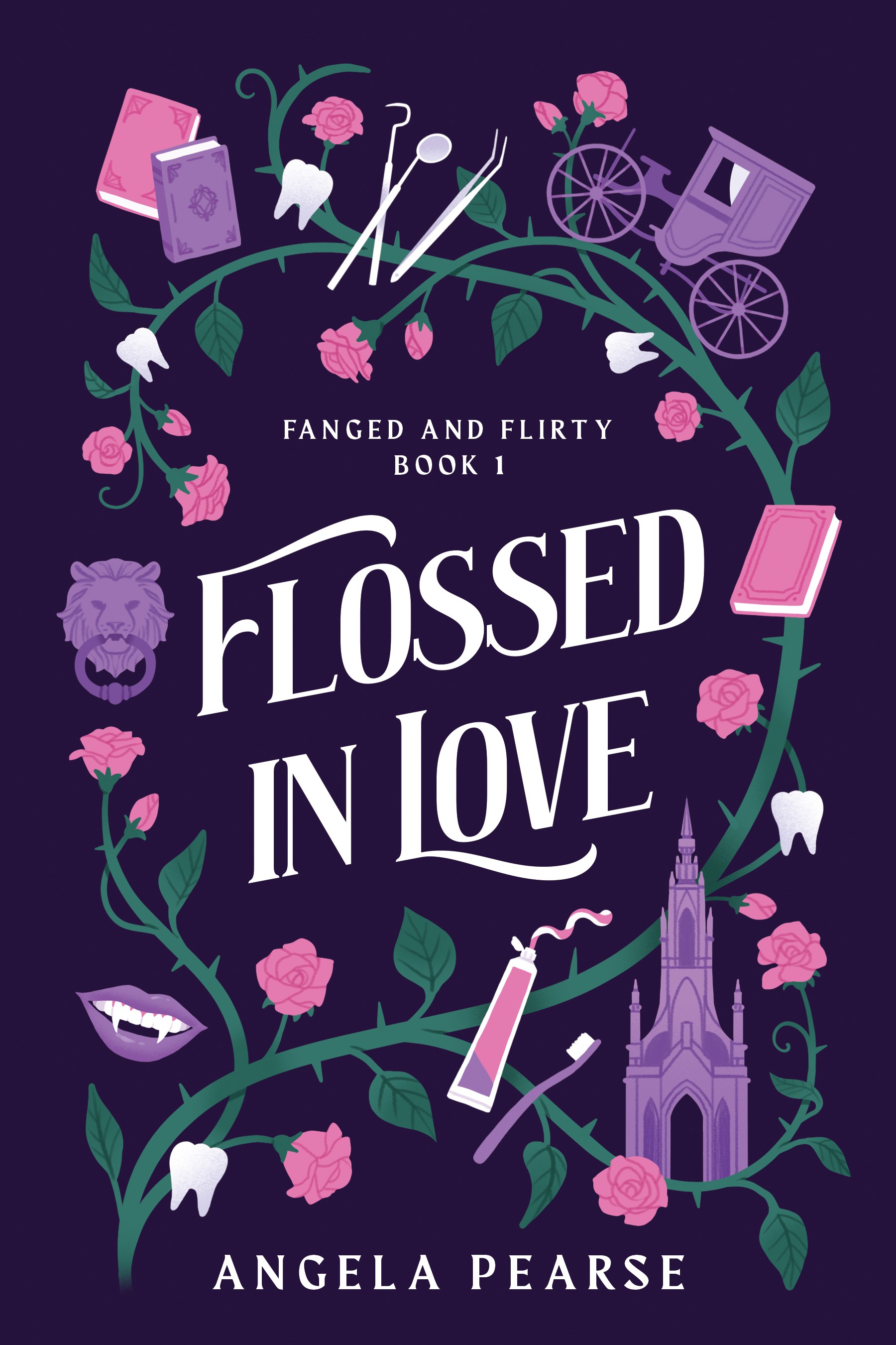 Book Cover for a Vampire Romcom with a Historical Twist - Book 1 of Fanged & Flirty series