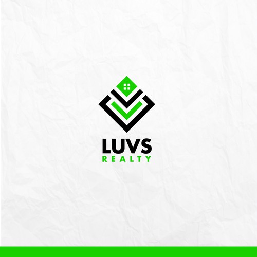 Clean logo style for LUVS Realty