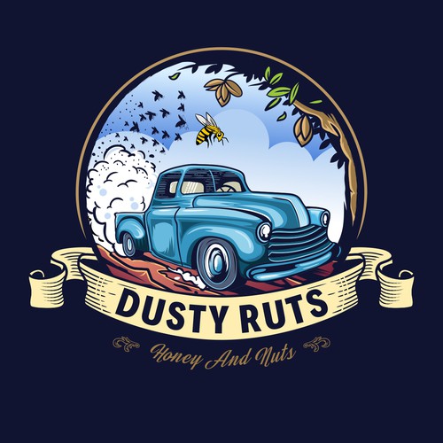 New company, Dusty Ruts Honey and Nuts, seeking an alluring logo to intrigue customers.