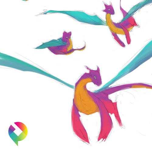 Concept for a web site mascot dragon