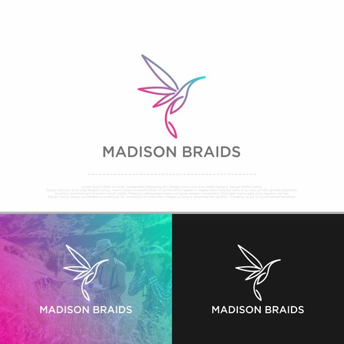 Monoline logo concept for Madison Braids
