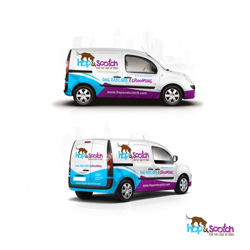 Hop & Scotch Dog Daycare Van Wrap