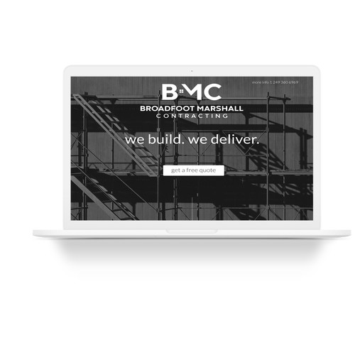 Landing page for BMC construction company