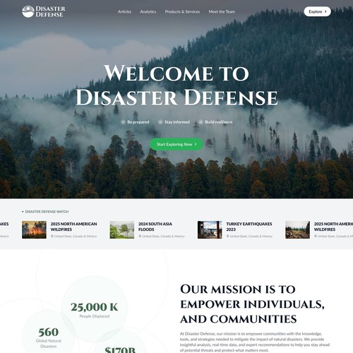 Disaster Defense Website Design
