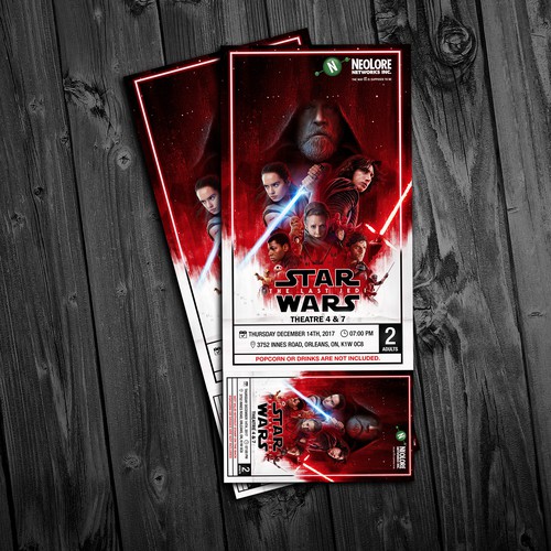 Star Wars - 8 : The last jedi movie tickets