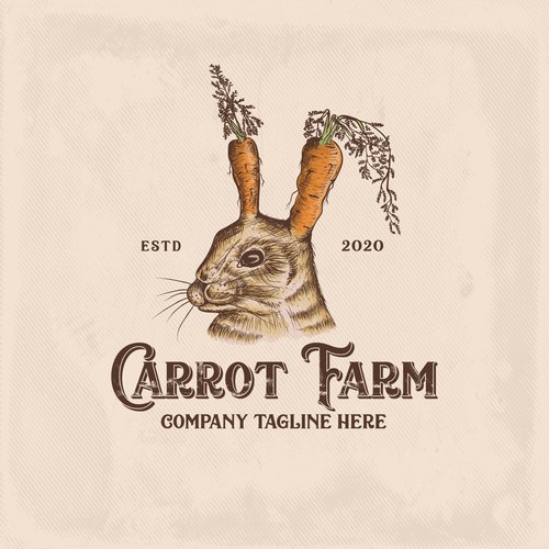  Carrot Farm Logo (Vintage Style)