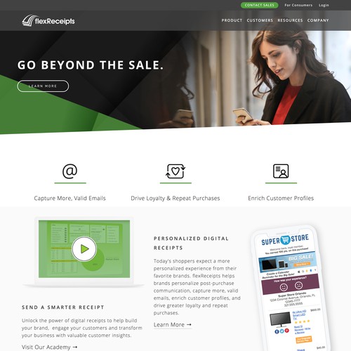 flexReceipts // Website Design + Dev for Tech Company