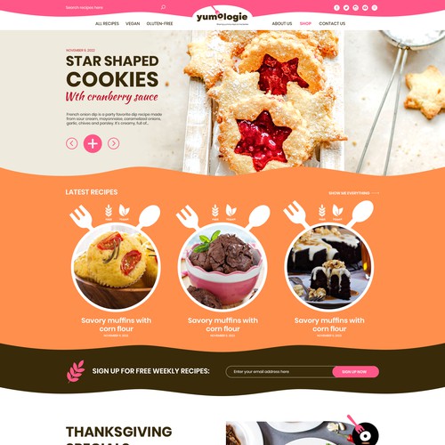 Design for global food blog / newsletter.