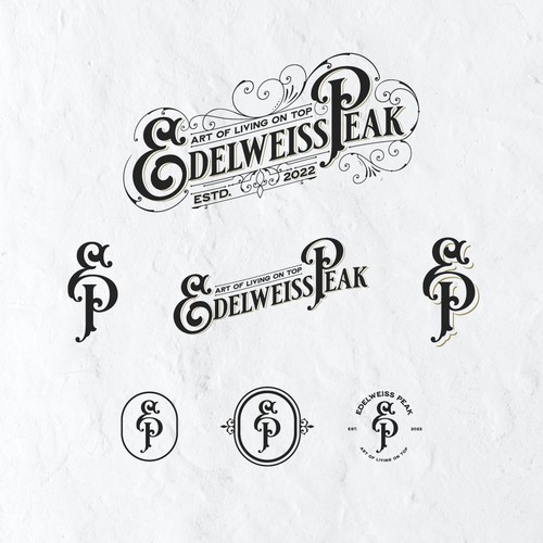 Vintage typography logo for glassware business
