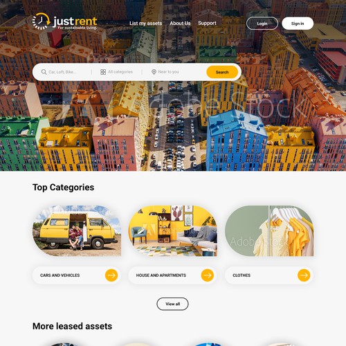 JustRent one-page site