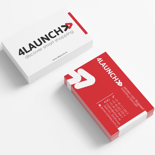 Clean Business card for 4Launch