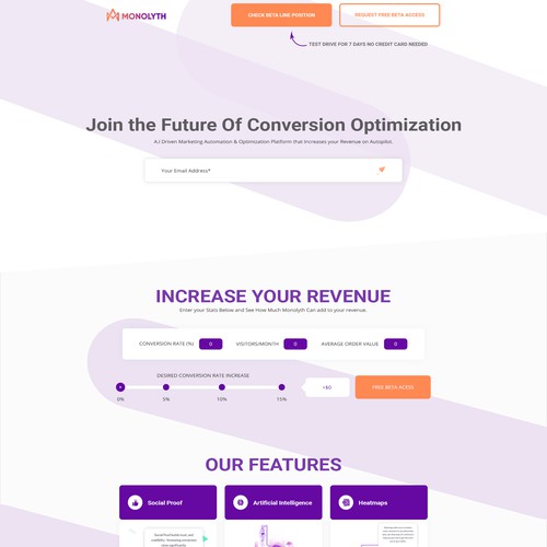 A.I Conversion Rate Optimization SaaS Design