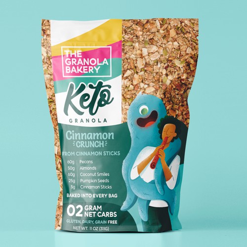 Character illustration for granola packaging