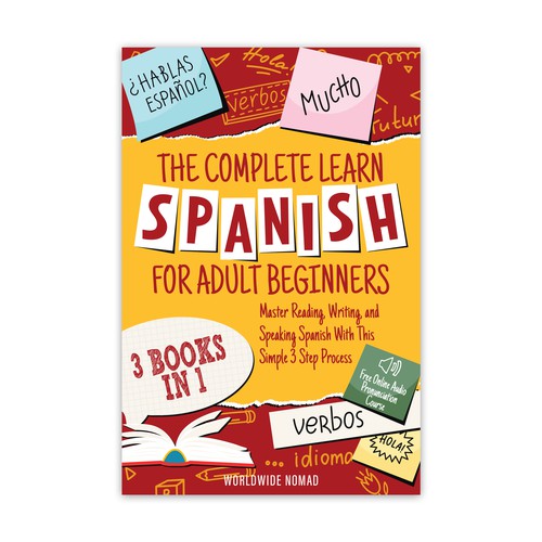 Learn Spanish Book Cover Design