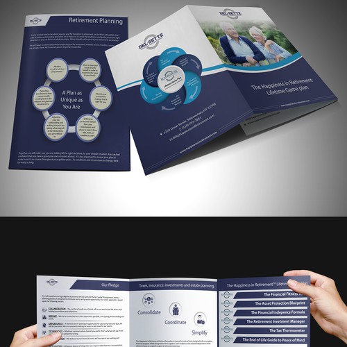 Del-Sette Capital Management tri-fold presentation folder with stepped insert