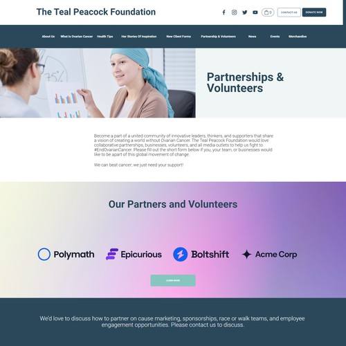 The Teal Peacock Foundation Nonprofit Design